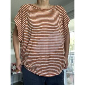 FREE PEOPLE Striped Top Oversized slouchy and comfortable Burnt orange M